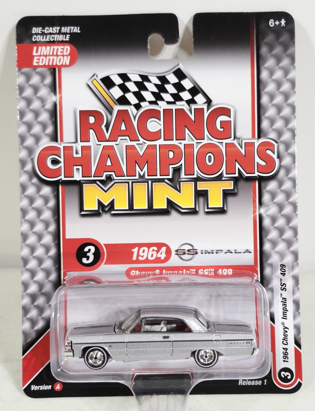 Racing Champions Mint '64 Chevy Impala SS 409 Silver Car 1/64 Toy Vehicle NEW