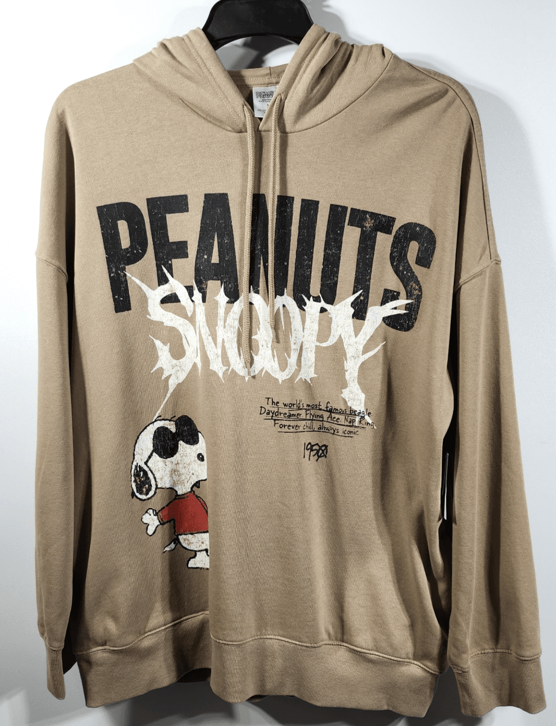 Snoopy Men's XL Hoodie Peanuts Hooded Sweatshirt Double Sided Graphic NEW