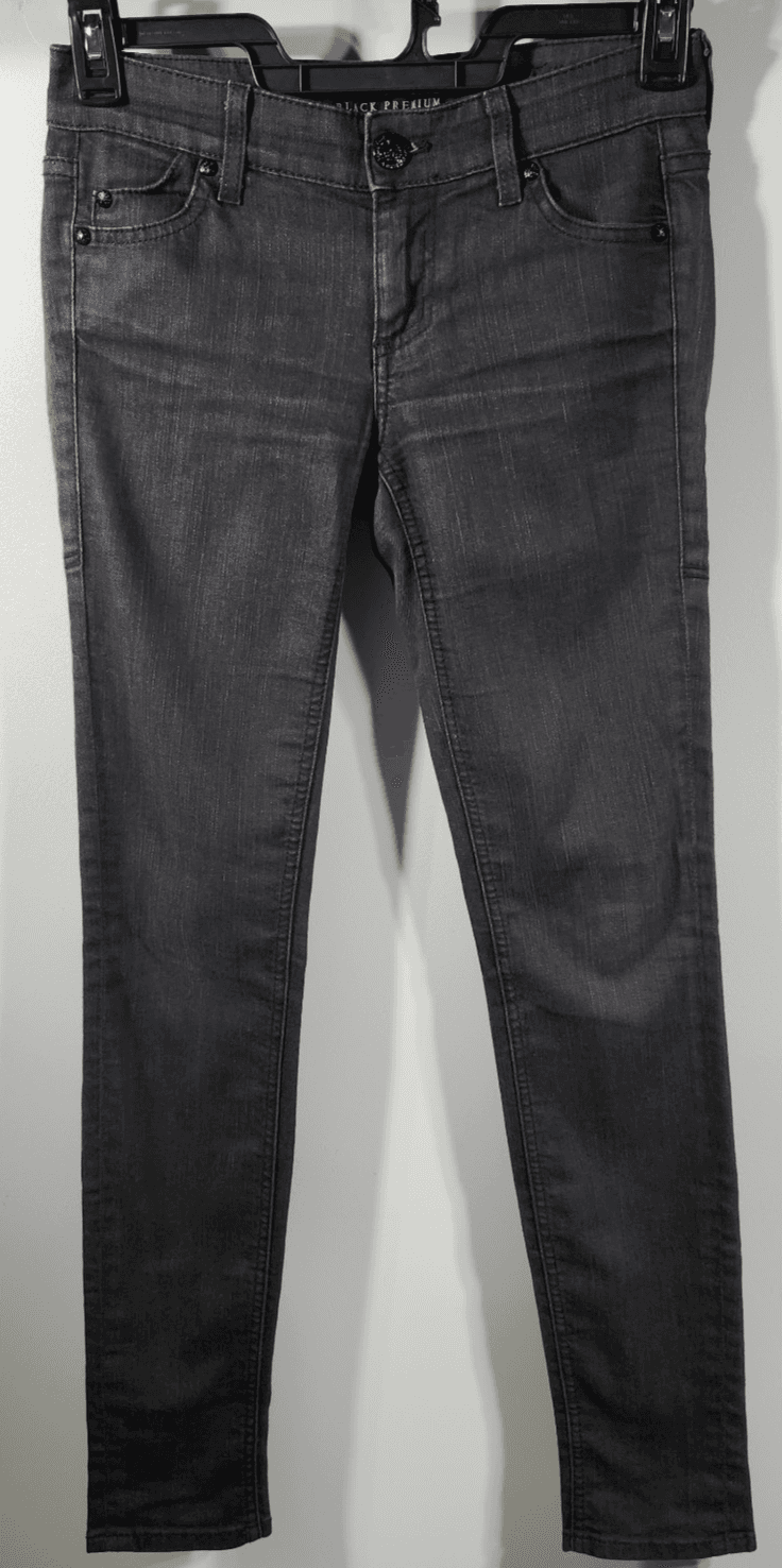 Affliction Women's 26 Jeans Bianca Skinny Fit Black Denim Low Rise