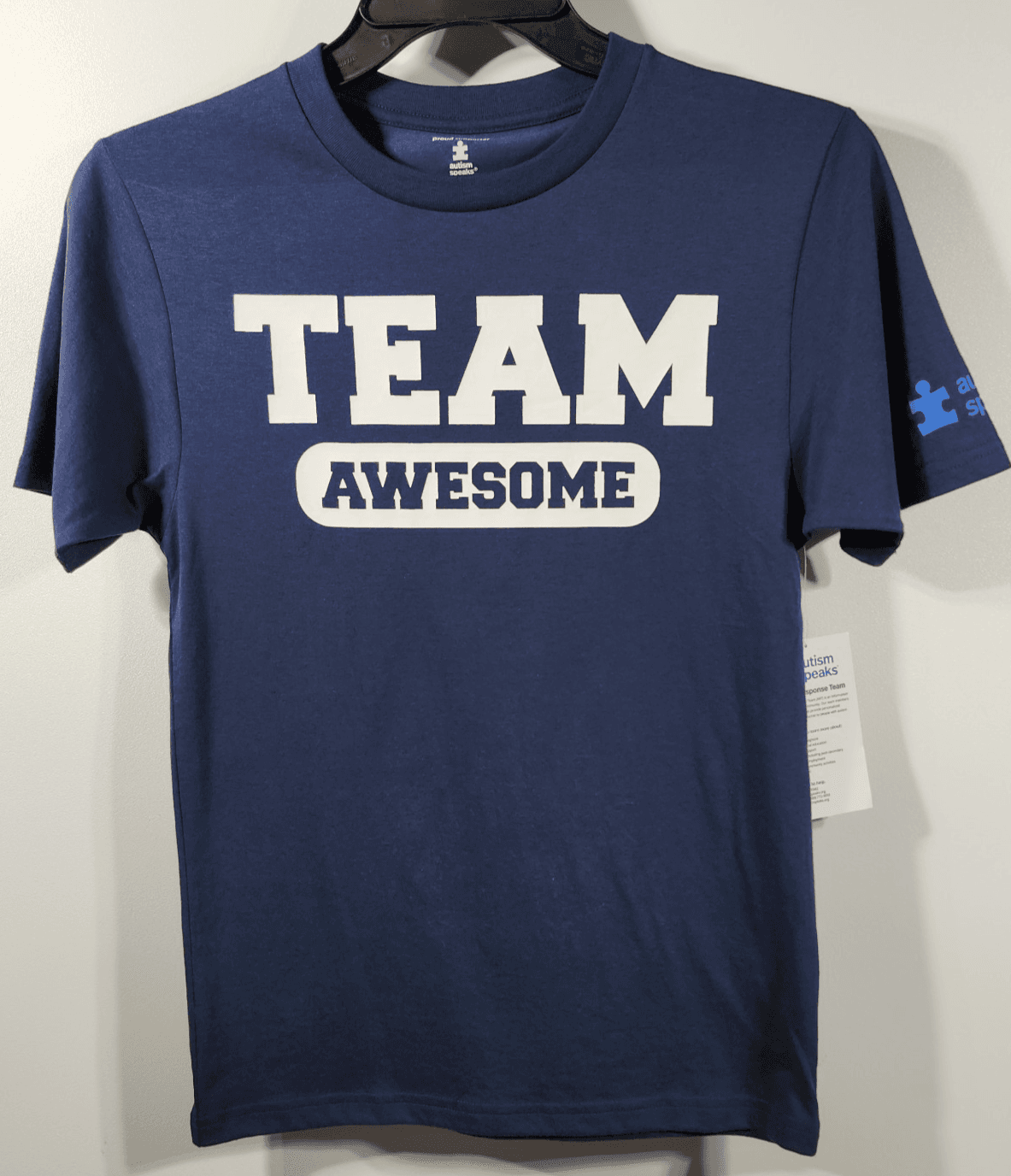 Men's XS T-Shirt Team Awesome Graphic Blue Short Sleeve NEW