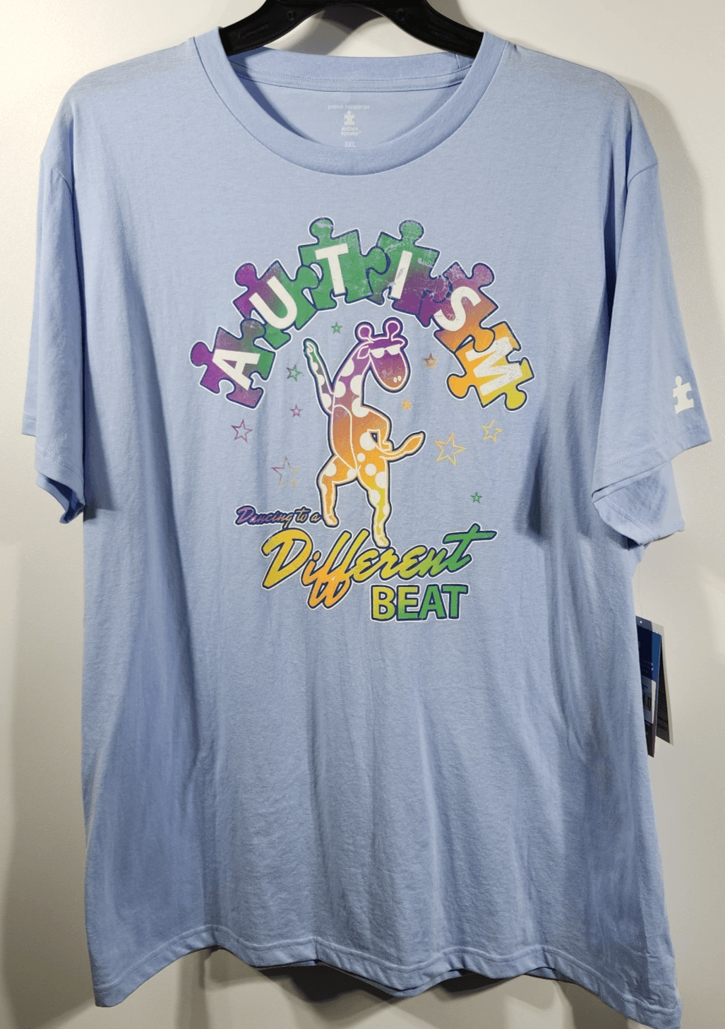 Autism Men's 3XL T-Shirt Blue Short Sleeve Tee Graphic NEW