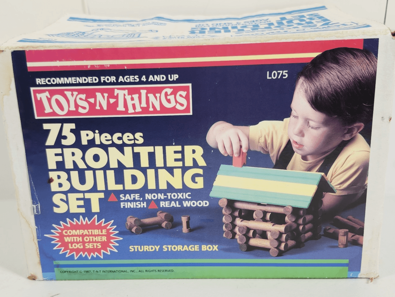 Toys N Things 75 Piece Frontier Building Set L075 Wood Log Set Kids