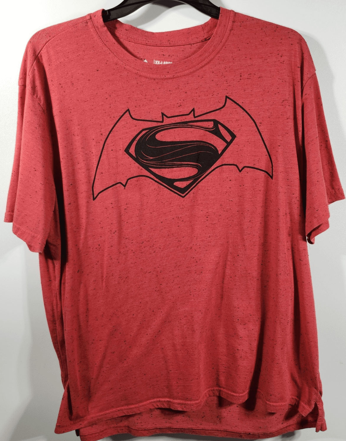 Super Batman T-Shirt Men's XXL Red Short Sleeve Graphic Superhero Tee