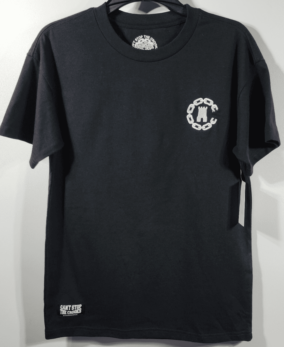 Crooks & Castles Men's XS T-Shirt Black Short Sleeve Ruling Elite Graphic NEW