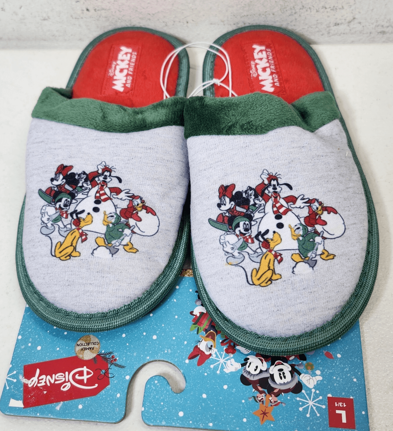 Disney Mickey Mouse Cartoon Kids Youth Slippers Size Large 13/1 Colorful NEW