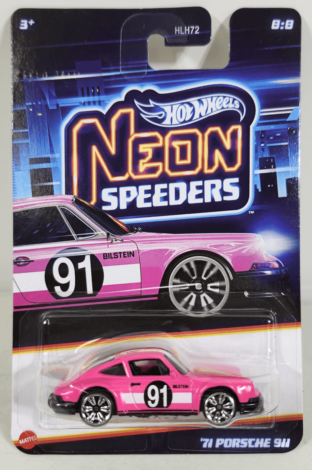 Hot Wheels Neon Speeders '71 Porsche 911 Pink Car 1/64 Toy Vehicle NEW