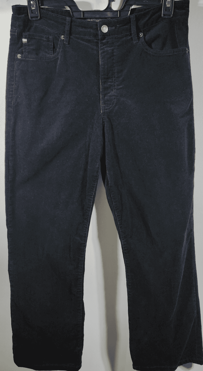 Tommy Hilfiger Women's 10 High Rise Straight Leg Corduroy Pants Black Y2K Retro