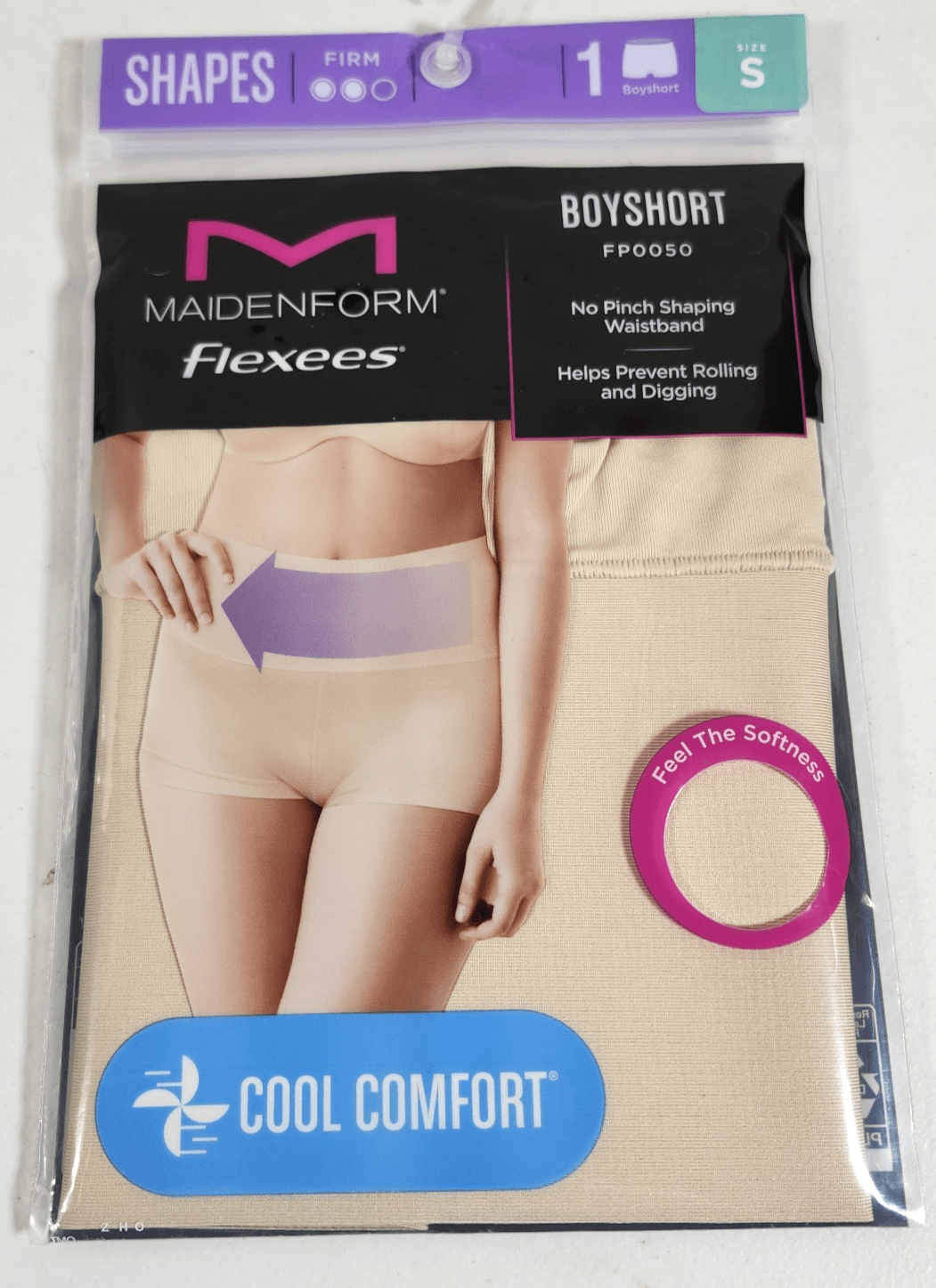Maidenform Women's Boyshort Size Small Beige Flexees NEW