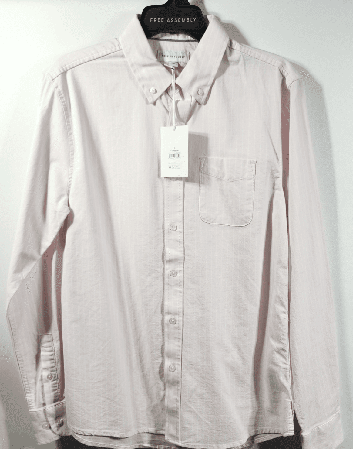 Free Assembly Shirt Men's S Button Up Long Sleeve Oxford Pink White New