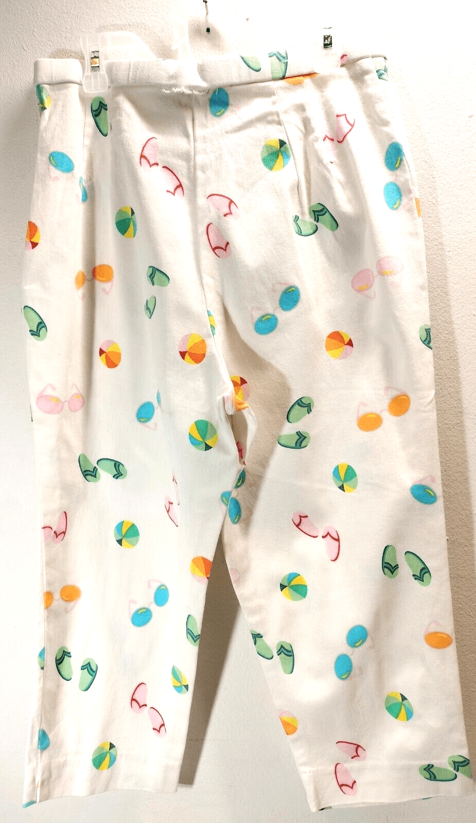 Vintage Briggs Womens 12P White Cropped Stretch Pants 90's USA Made