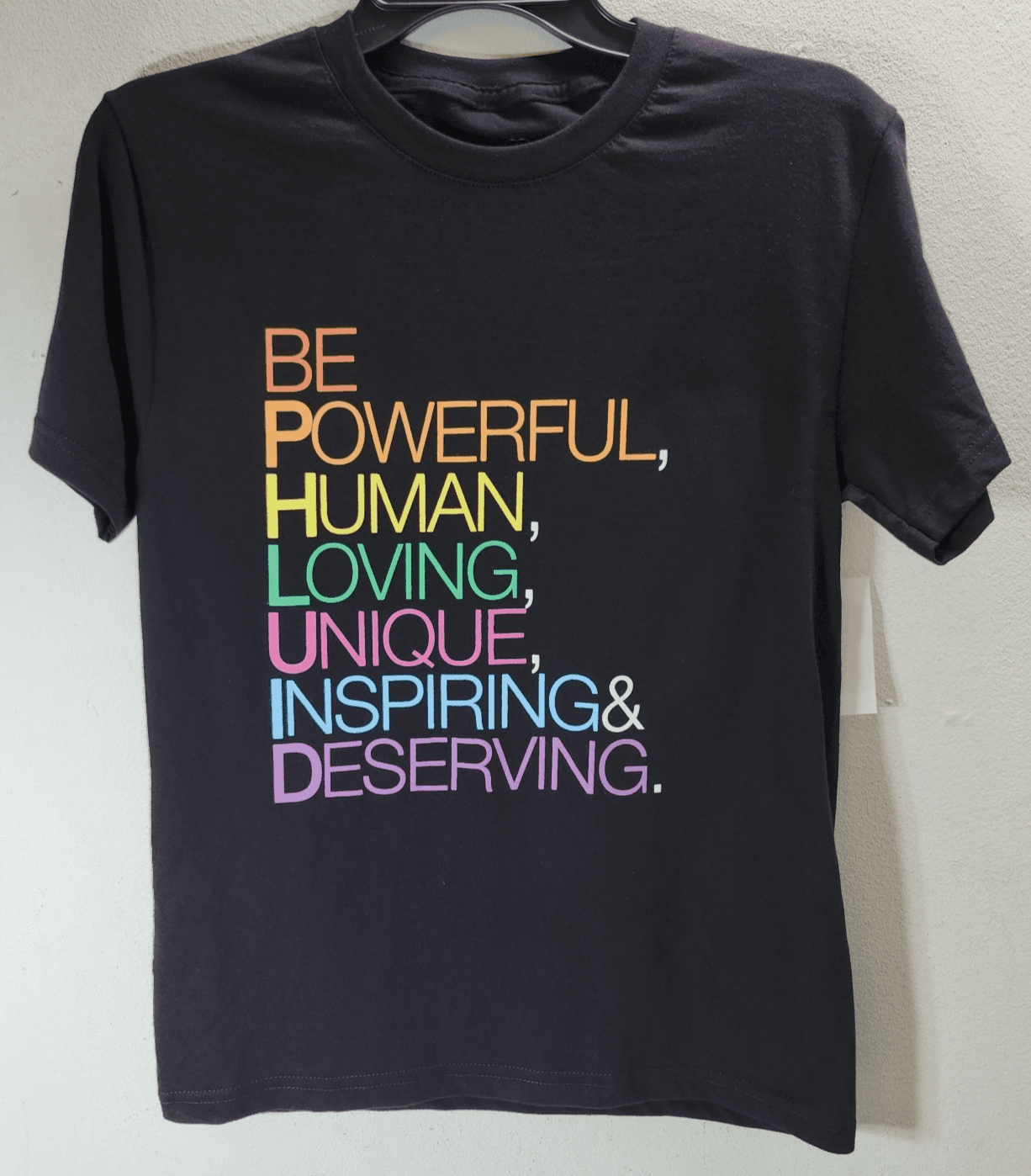Pride Phluid Project Mens TShirt Size XS Be Powerful Black Short Sleeve Tee NEW