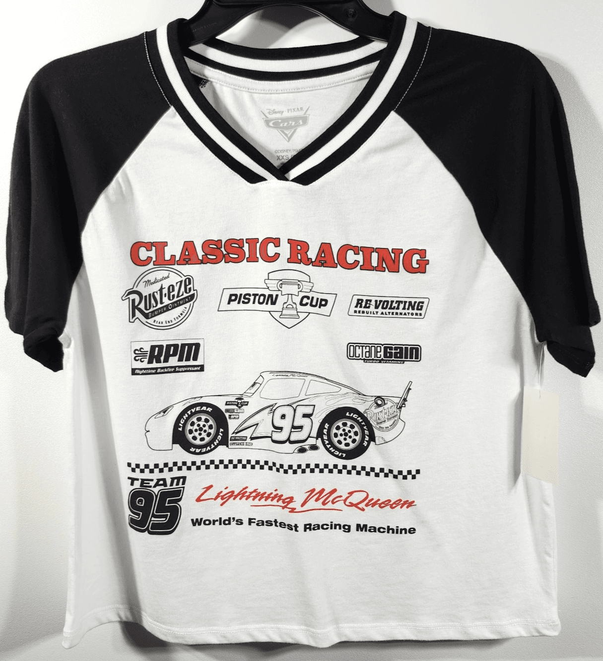 Disney Pixar Cars Piston Cup Champion Lightning McQueen T-shirt Size XXS NEW