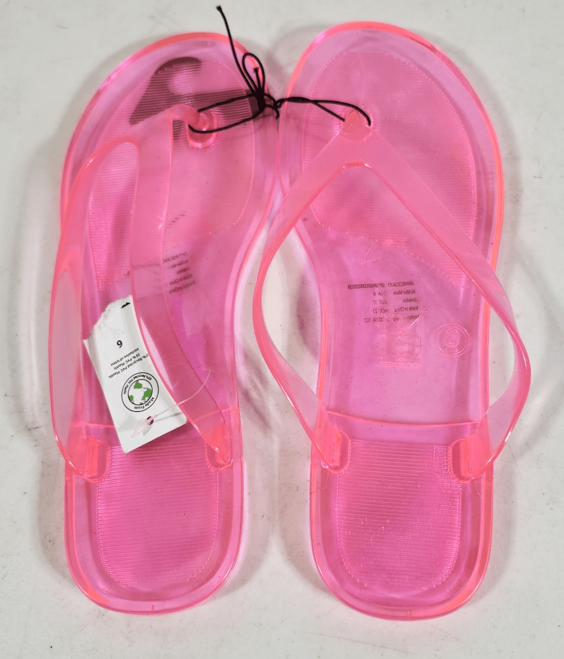 No Boundaries Women's Jelly Thong Sandals Size 6 Pink