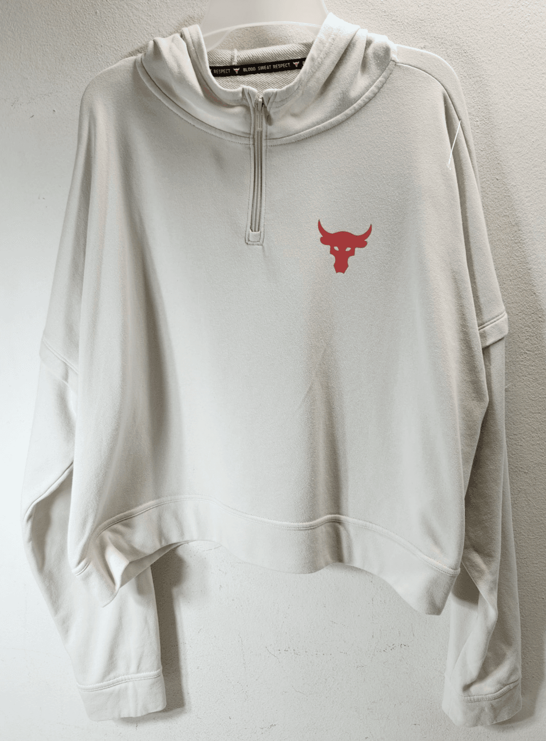 Under Armour Project Rock Hoodie Womens XL Beige Warrior Mana Outdoor Sports