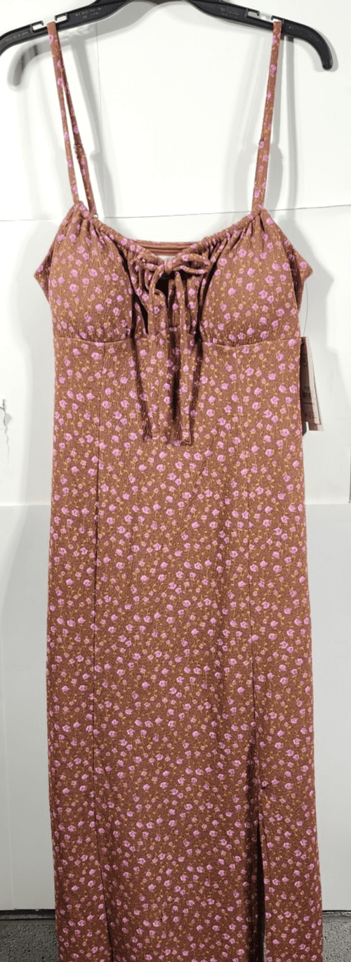 No Boundaries Womens Maxi Bodycon Dress Size XXS Pink Floral Design NEW