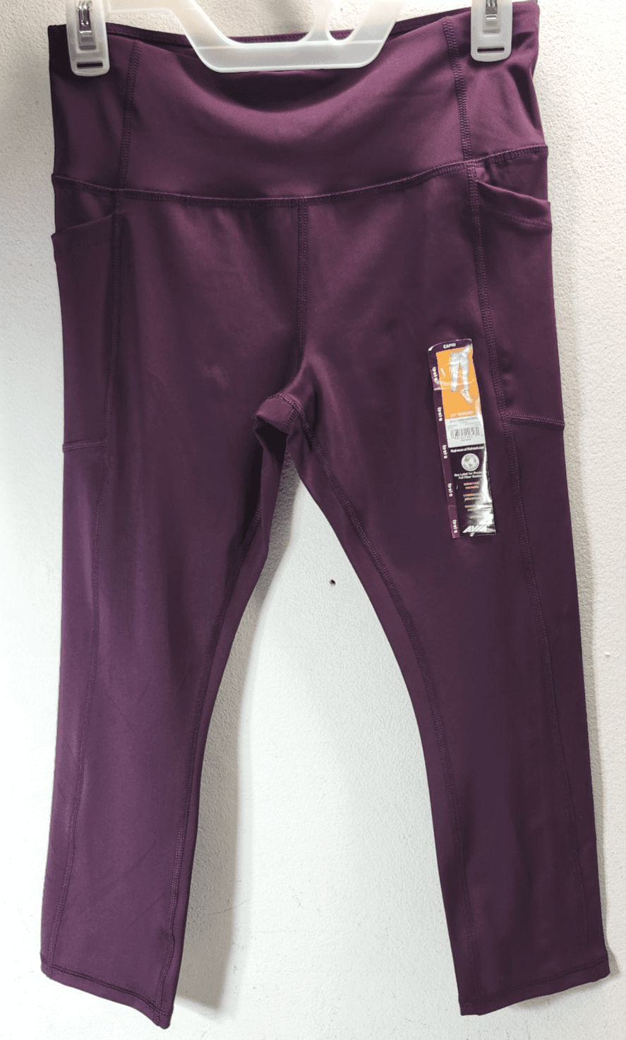 Avia Capri Leggings Womens Size Small Purple Elastic Waist Pull On Pockets NEW
