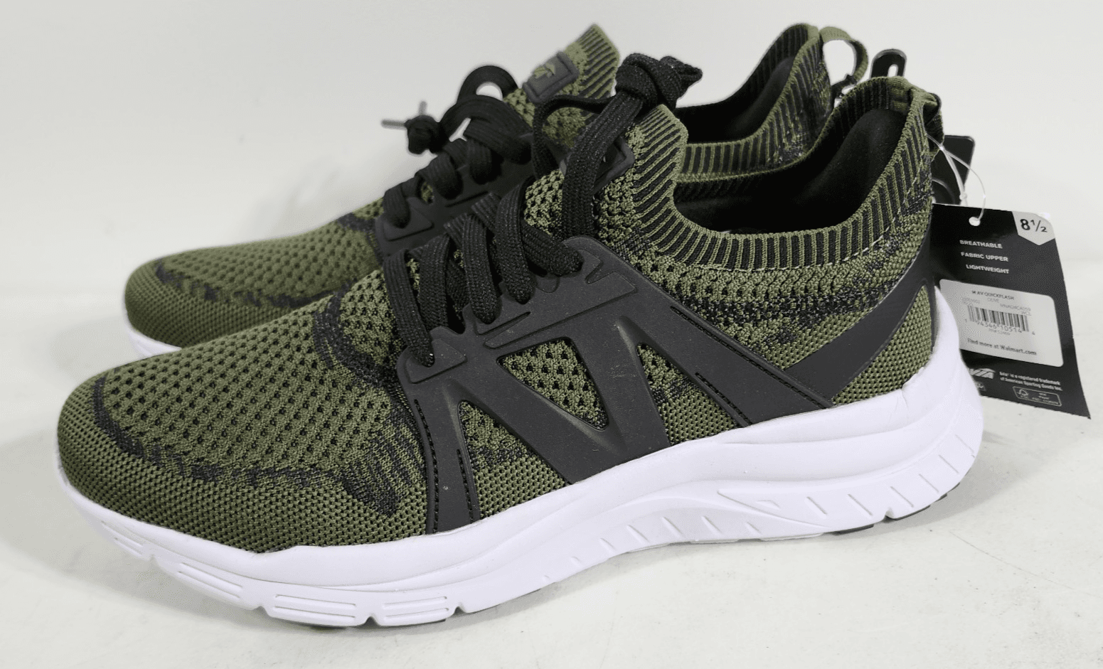 Avia Men's Quickflash Running Shoes Sneakers Size 8.5 Black Olive Green NEW