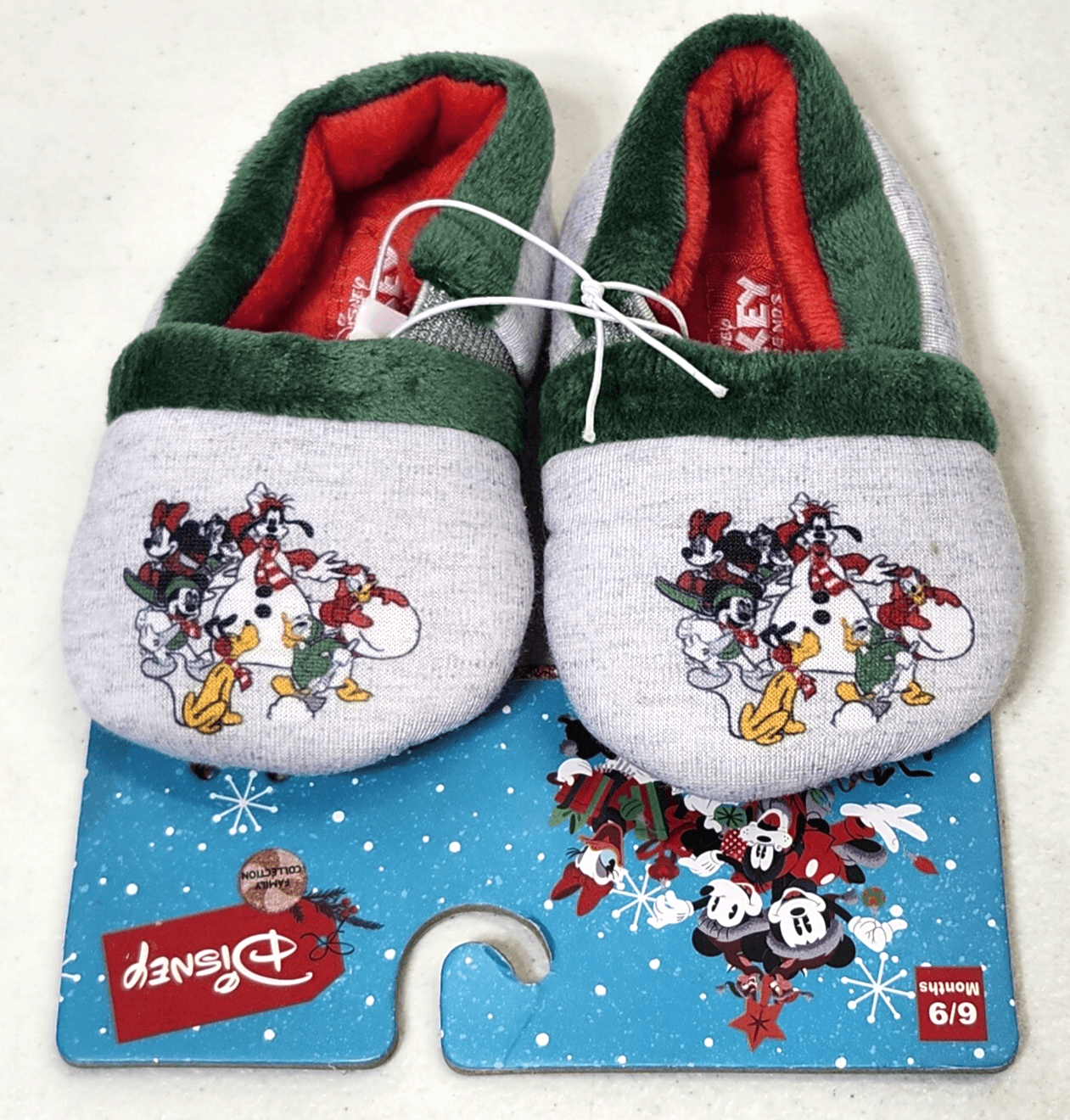 Disney Mickey Mouse Cartoon Baby Slippers Size 6-9 Months Colorful NEW