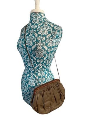 GORGEOUS Vintage Genuine Snakeskin Leather Crossbody Purse Handbag Slouchy Pouch