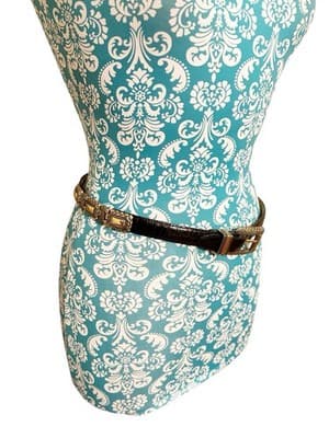 Brighton Black Skinny Belt Leather Gold Silver Concho Western Boho Country Farm