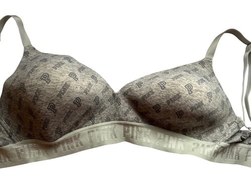 Victorias Secret Bra 34DD Gray Soft No Wire Wireless Bralette Wear Everywhere