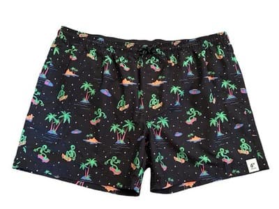 48-50 No Boundaries 3XL Men’s Swimsuit Shorts Trunks 6” Inseam Green Alien 👽
