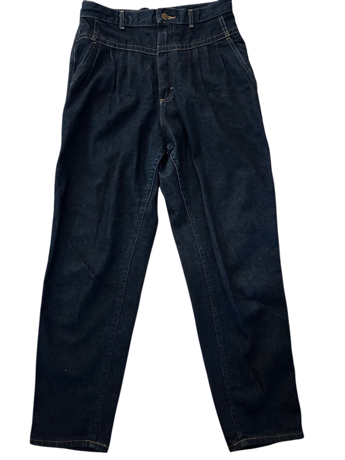 Vintage Lee Womens Yoke Front Mom Baggy Fit Pleated USA Jeans Rare Size 14