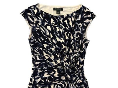 Lauren Ralph Lauren Stretch Skinny Fit Gorgeous Elegant Dress Black & Blue 4