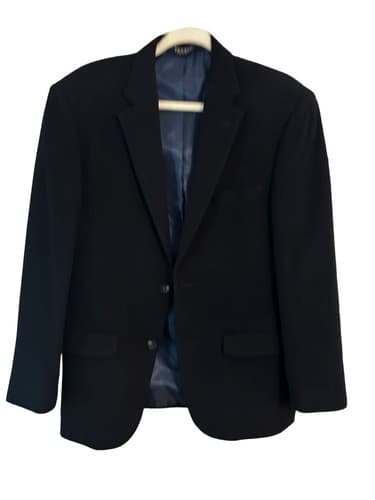 Jos. A Bank 39R Wool & Silk Blend Jacket Blazer Tailored Fit Mens Black