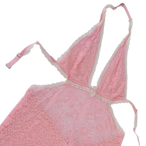 Victoria’s Secret Chemise Large Pastel Pink Lingerie Nighty Triangle Cup Bra Top