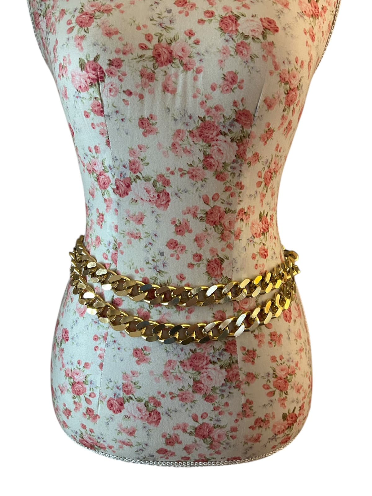 Vintage Gold Swag Draped Belt Baroque Chain Link Elegant Regency Boho Gypsy