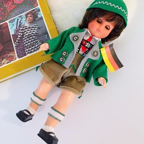 Vintage German Doll Toy Plastic Retro Moving Parts