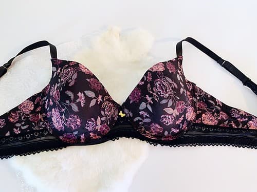 Jessica Simpson 40D Bra Pink Lavender Floral Spring Bralette