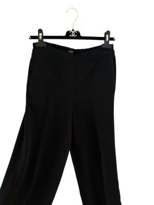 J CREW Black Wide Leg Capri Pants Size 4 Pockets Classic Trendy