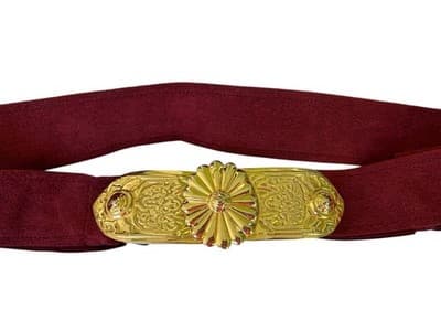 Vintage 1980’s Burgundy Wine Red Belt Gold Regency Baroque Glam Interchangeable