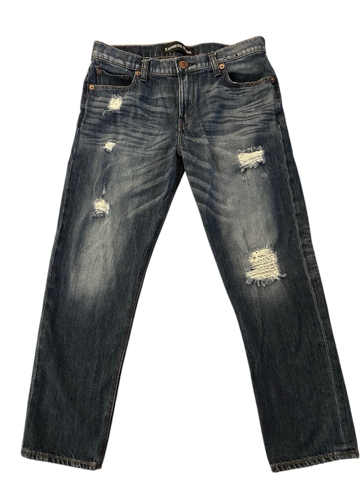 Express Jeans Ripped Distressed Boyfriend Jeans Women’s Grunge Slouch Size 2