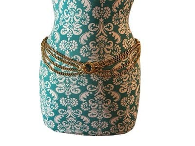 Vintage Draped Gold Gypsy Chain Link Belt Baroque Glam