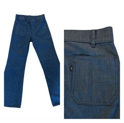 Vtg LEVIS Jeans FRESH PRODUCE Carrot Tab Bell Bottom Sailor Pocket 1970’s 28”W
