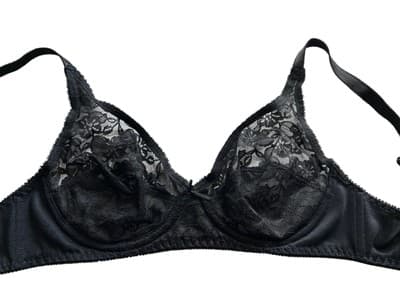 Vintage Adonna JCPenney 34B Sheer Black Illusion Lace Bra Lingerie Underwire