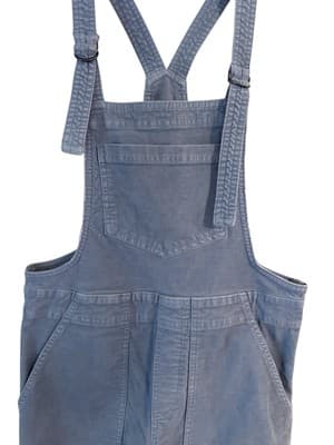 Aerie Pastel Blue Corduroy Overalls Bibs XS Pockets Boho Country Farm School