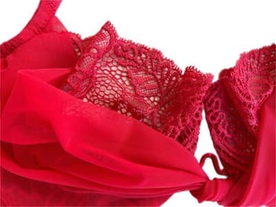 Stunning Victorias Secret Very Sexy Red Bra Chiffon 34D Push Up Without Padding