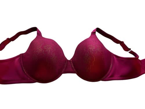 40DD Vanity Fair Wine Burgundy Bra Floral Lace Beautiful Lingerie