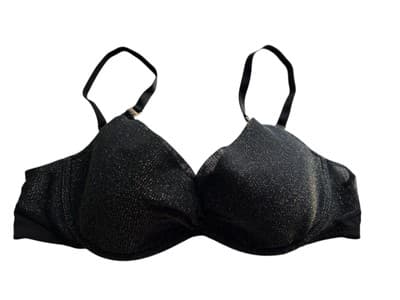 Adore Me Bra Womens Size 38D Black Gold Glitter Underwire Lined Twist Front Sexy