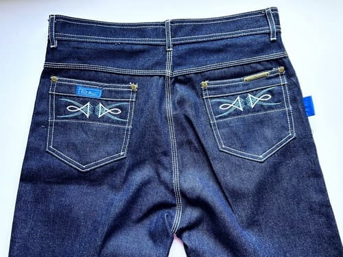 Vintage Peter Warren Denim High Waist Flare Leg Jeans 1980’s NOS Size 15 Women