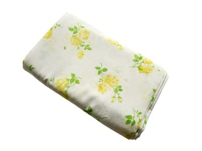 Vintage Yellow Roses Full Flat Top Sheet 1950’s 1960’s Romantic English Cottage