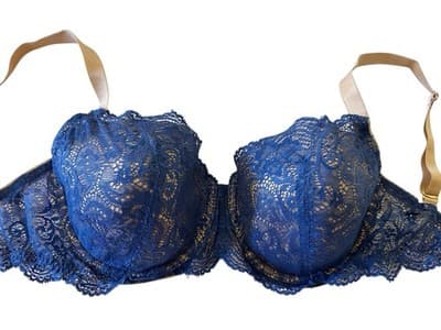 32G Third Love Blue And Tan Beige Nude Balconette Lace Bra