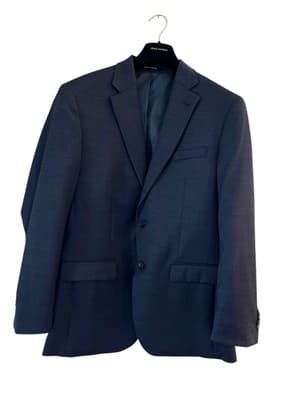 42 KENNETH COLE DESIGNER Long Blazer Jacket Blue Current Fashion Old Money