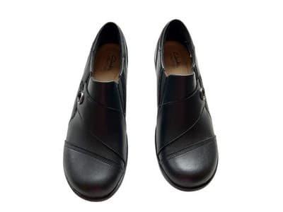 Clark’s Angie Meadow Shoes Size 9.5 Black Leather New Clogs Slip On