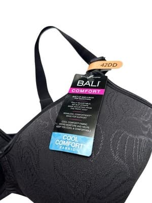 42DD Cool Comfort Black BALI Bra New NWT Seamless Soft