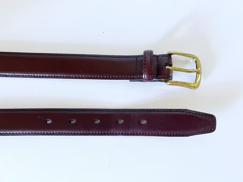 Brown Genuine Leather Size 36 Gold Buckle Men Elegant Excellent Condition Fall